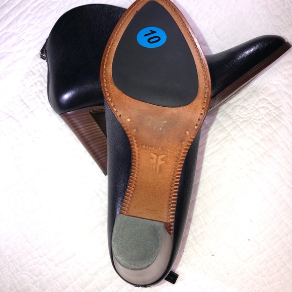 FRYE Made in Italy Collection June Black Leather Ankle Boot Sz 10 - Picture 5 of 10